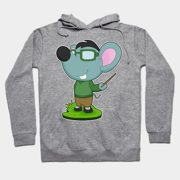 Mouse Teacher Pointer Hoodie by Markus Schnabel